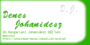 denes johanidesz business card